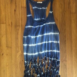 Beachy Boho fringe tie dye tank top